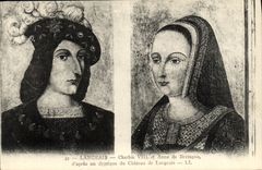 VINTAGE POSTCARD Langeais Charles VIII and Anne of Brittany