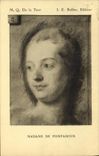 VINTAGE POSTCARD Mrs De Pompadour Quentin of the Tower