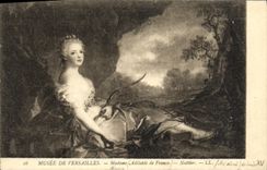 VINTAGE POSTCARD Museum of Versailles Mrs Adelaide of Nattier France