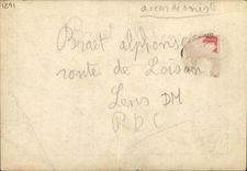 Acordión profesional del acordeonista de Alfonso Braet de la POSTAL de la VENDIMIA