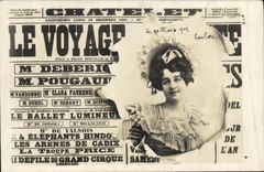 Fantasía de la POSTAL de la VENDIMIA el elefante Deberic Pougaut de Chatelet del viaje