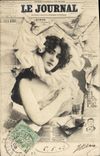 CPA Fantaisie Femme Le Journal