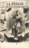 VINTAGE POSTCARD Fantasy Woman Newspaper the press