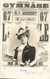 VINTAGE POSTCARD Fantasy Woman Newspaper Theater of the Gymnasium