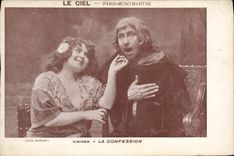 Fantasía de la POSTAL de la VENDIMIA las visiones de París Montmartre del cielo la confesión