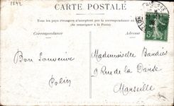 VINTAGE POSTCARD Theater Mr. Potin singing in front of the President of the Republic in the gardens of the Elysium