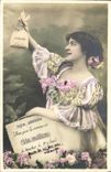 VINTAGE POSTCARD Fantasy Woman a million