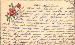 CPA Fantaisie Fleur Rose 