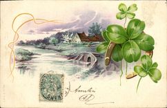 CPA Fantaisie Fleurs Trefle