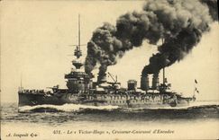 VINTAGE POSTCARD Bateau War the Victor Hugo Croiseur Armours squadron
