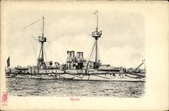 VINTAGE POSTCARD Boat War Shark