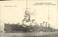 VINTAGE POSTCARD Bateau Jules Ferry Cruiser Armours