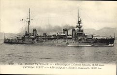 CPA Bateau Republique Cuirasse d'escadre 
