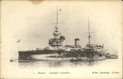 VINTAGE POSTCARD Bateau Grooving plane Armours has turrets