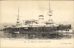 VINTAGE POSTCARD Bateau Marceau Cuirasse has turrets