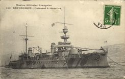 VINTAGE POSTCARD Bateau Republic Armours has turrets