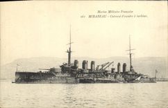 VINTAGE POSTCARD Bateau Mirabeau Cuirasse squadron has turbines