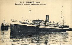 VINTAGE POSTCARD Boat S Pierre Parcelled out Steamer of the Co of the Maritime Transport