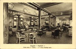VINTAGE POSTCARD Boat Steamer mixed Paris Living room 1st class