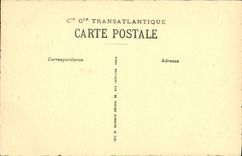 VINTAGE POSTCARD Boat Paris Steamer Large living room of 1st class