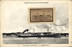 VINTAGE POSTCARD Boat French Navy Oil transport Mekong