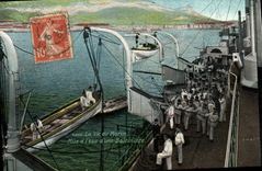 VINTAGE POSTCARD Boat life of the sailor Launched of a whale-boat