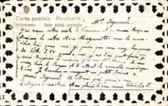 CPA Fantaisie Fleurs Brodee