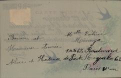 Tragos de las flores de la fantasía de la POSTAL de la VENDIMIA (decoración con la mano)