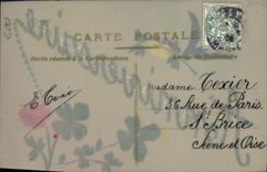 VINTAGE POSTCARD Fantasy Flowers Birthday Swallow Clover