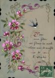 CPA Fantaisie Fleurs (decor a la main)