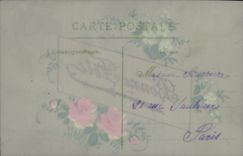 CPA Fantaisie Fleurs (decor a la main)