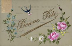 CPA Fantaisie Fleurs 