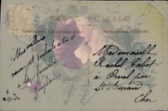 CPA Fantaisie Fleurs (decor a la main)