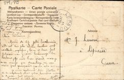 CPA Fantaisie FEmme (medaillon en tissu)