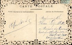 CPA Fantaisie Fleurs Brodee Colombes