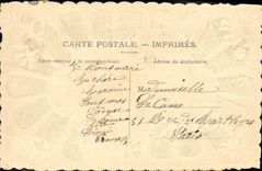 CPA Fantaisie Fleurs Brodee Hirondelle 