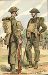 CPA Armee britannique anglaise Militaria Infanterie Tenue de guerre