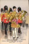 CPA Armee britannique anglaise Militaria Coldstream Guard Tambour major et musiciens 