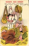 VINTAGE POSTCARD Militaria Pigrate with the armies