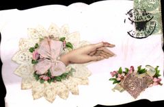 CPA Fantaisie Fleurs Main Brodee