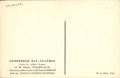 CPA Cinema L'empereur des pauvres Felicien Champsaur Rene Leprince