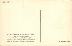 CPA Cinema L'empereur des pauvres Felicien Champsaur Rene Leprince