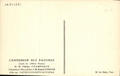 CPA Cinema L'empereur des pauvres Felicien Champsaur Rene Leprince