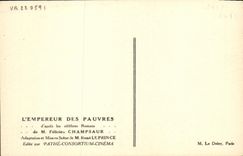 CPA Cinema L'empereur des pauvres Felicien Champsaur Rene Leprince