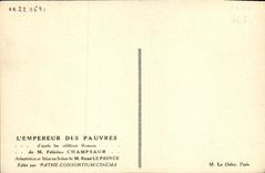 CPA Cinema L'empereur des pauvres Felicien Champsaur Rene Leprince