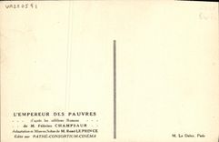 CPA Cinema L'empereur des pauvres Felicien Champsaur Rene Leprince