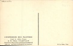 CPA Cinema L'empereur des pauvres Felicien Champsaur Rene Leprince