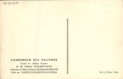 CPA Cinema L'empereur des pauvres Felicien Champsaur Rene Leprince