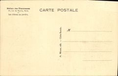 VINTAGE POSTCARD Paris House of the Deaconesses Street of Ruilly raised with the garden