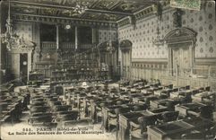 CPA Paris Hotel de ville La salle des seances du Conseil municipal